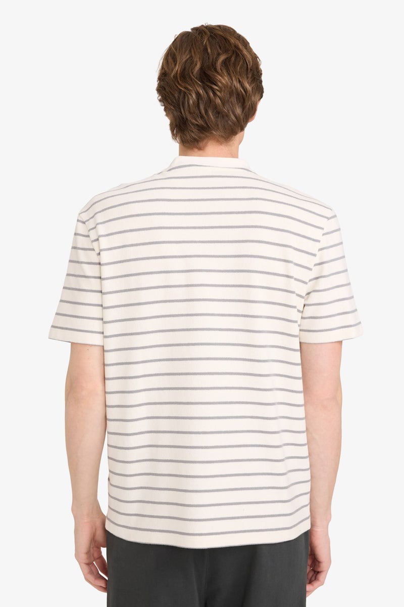 DeFacto Grey Man Crew Neck Striped Short Sleeve T-Shirt Casual - Image 5